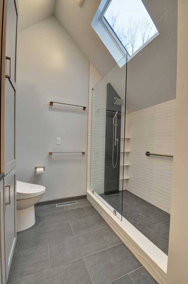 Cedar Hollow West Lafayette Contemporary Bathroom Remodel Side Shower