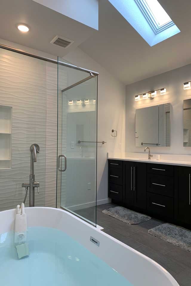 LaGrange West Lafayette Contemporary Bathroom Remodel Bathtub
