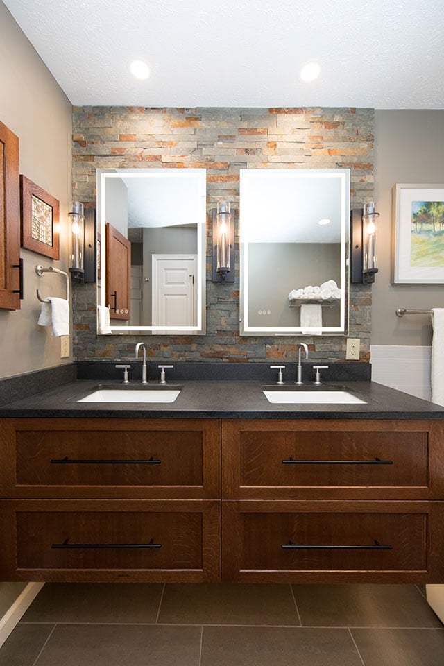 Craftsman Primary Bathroom Remodel West Lafayette IN Vanity