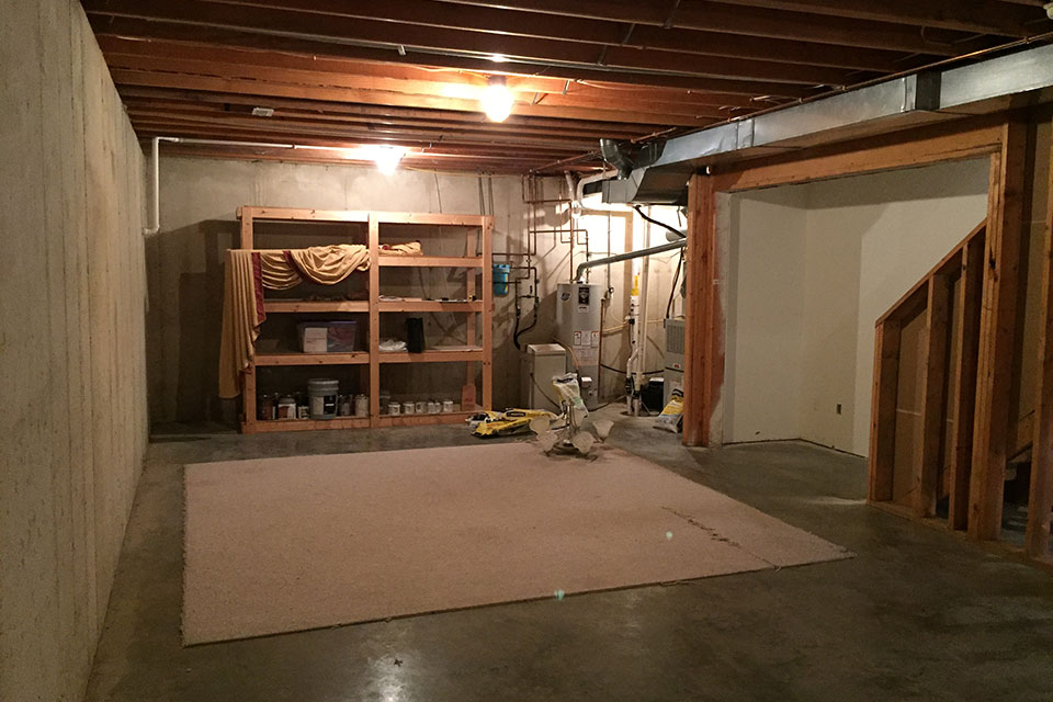 Covington West Lafayette Basement Remodel Before