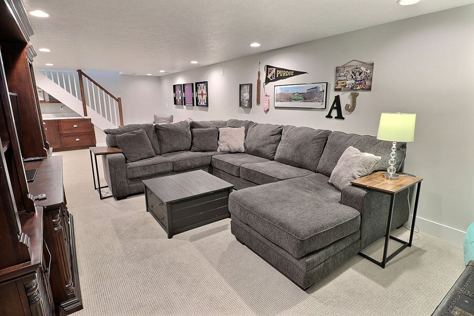 Basement Remodel Sitting Area West LafayetteIN