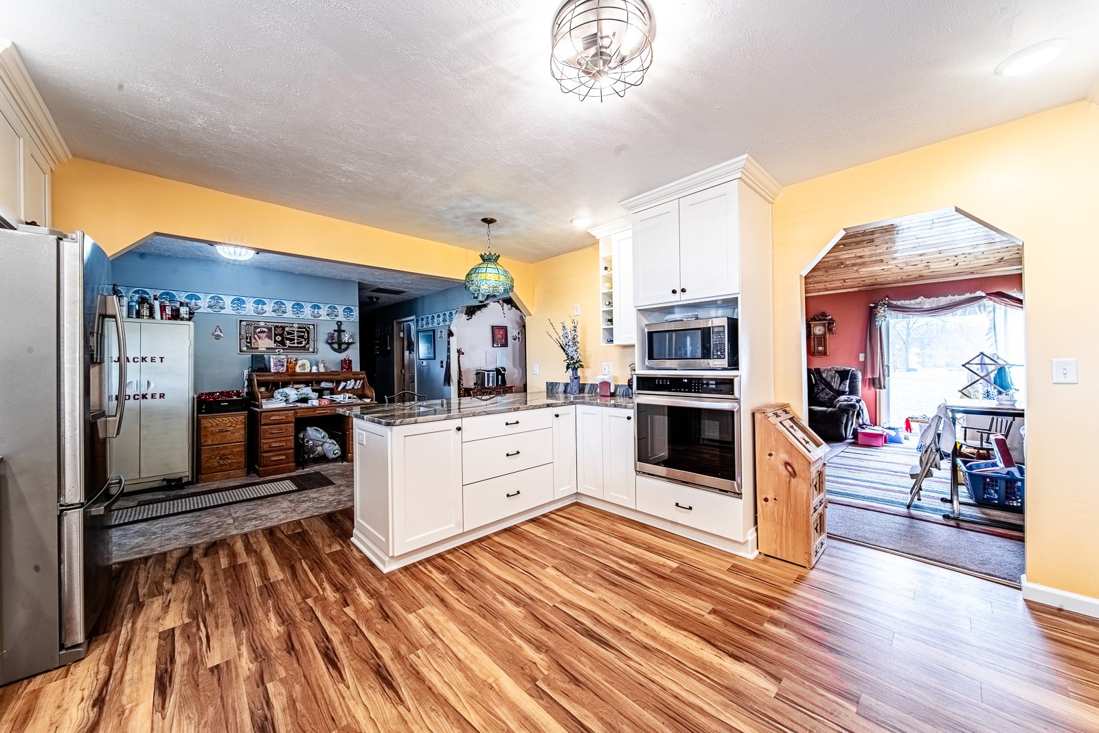 kitchen renovation lafayette peninsula lighting