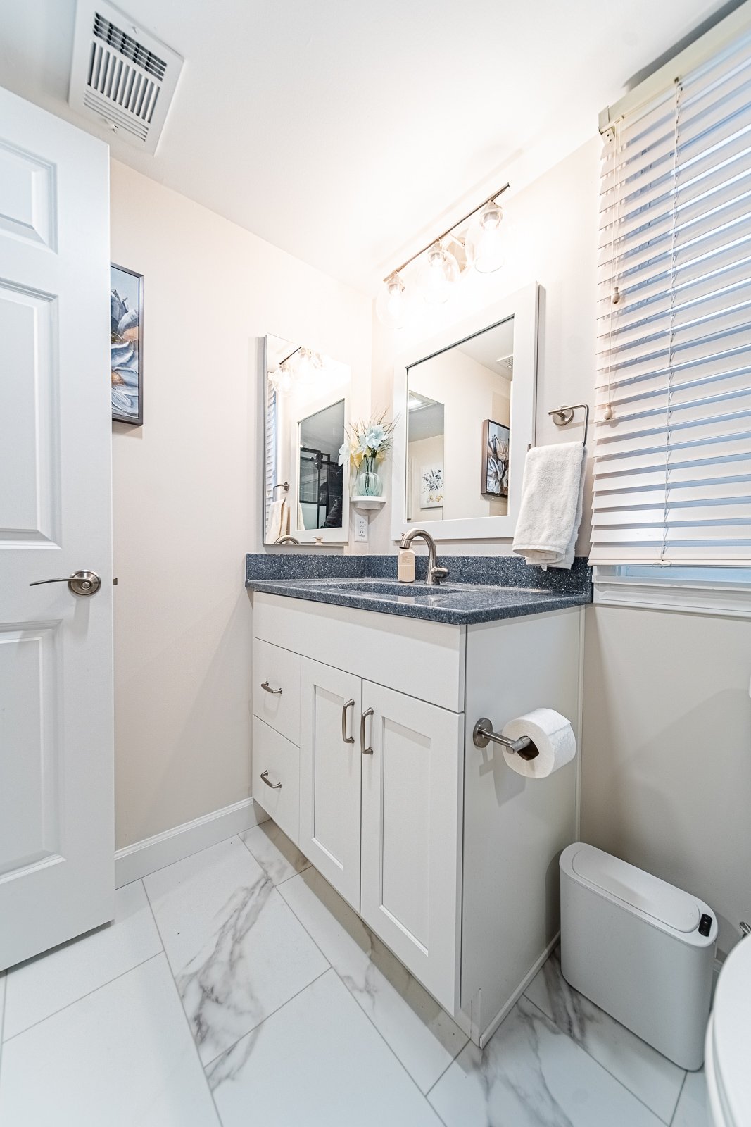 close up modern vanity marble floor