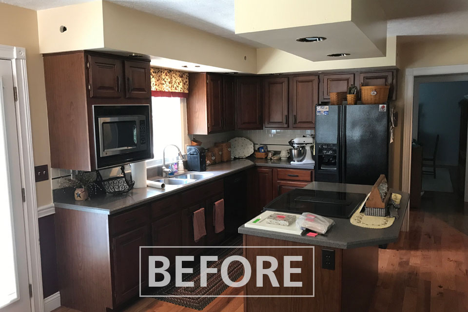  Traditional Kitchen Remodel Drawbridge Lafayette side view w before