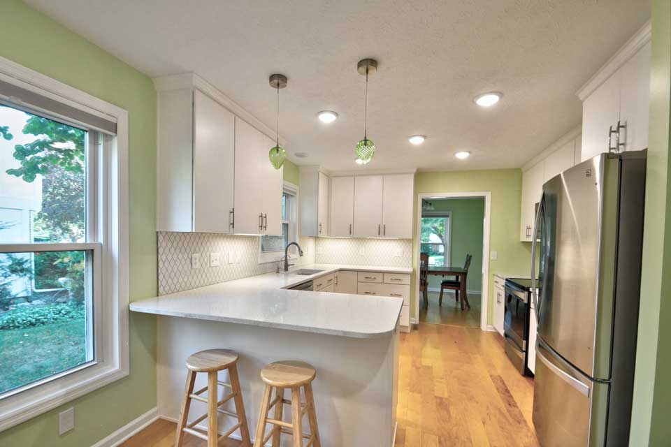 A Modern Kitchen Remodel in West Lafayette, Indiana by Riverside Construction.