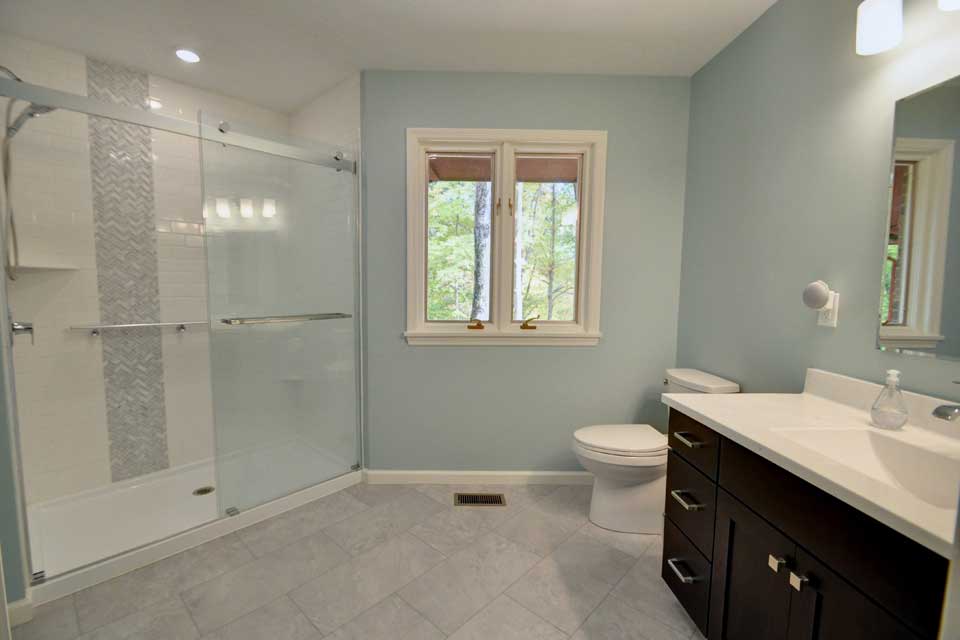 Transitional Pull and Replace Bathroom Remodel in West Lafayette