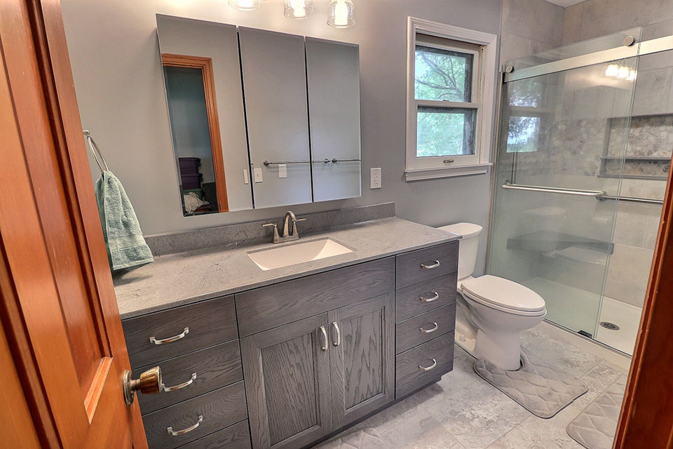 Transitional Pull and Replace 3/4 Bathroom Remodel on Western Drive in West Lafayette, IN