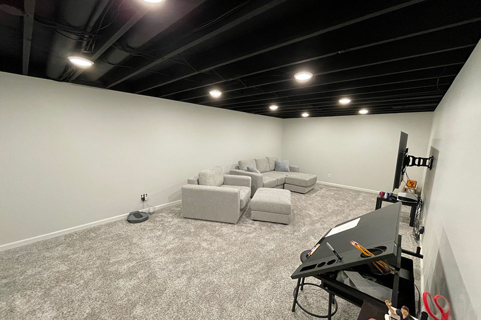 Transform your unfinished basement into a comfortable living area in West Lafayette. Get inspiration and ideas for your renovation project.