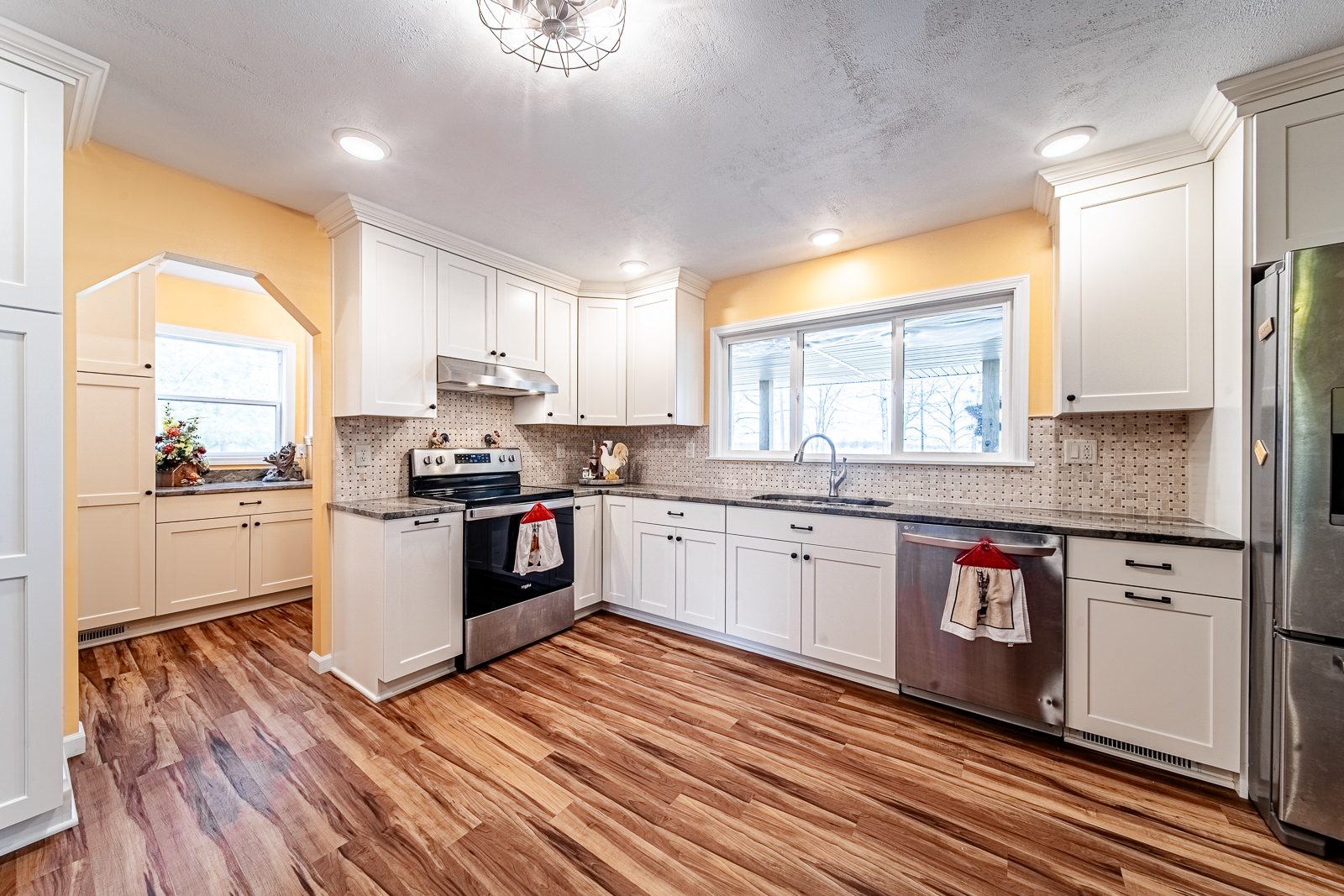 bright kitchen design white cabinets lafayette