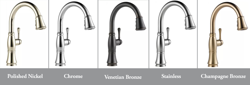 Finishes of kitchen faucets