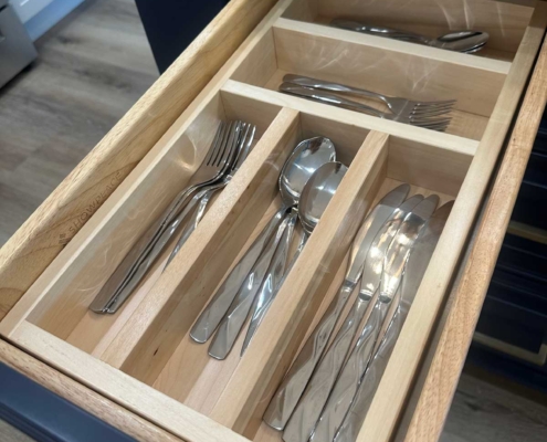 Riverside Construction Remodeling Showroom - Kitchen utensil drawer