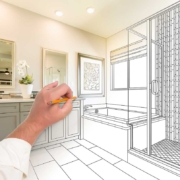 Designer drawing plans for Bathroom Remodel
