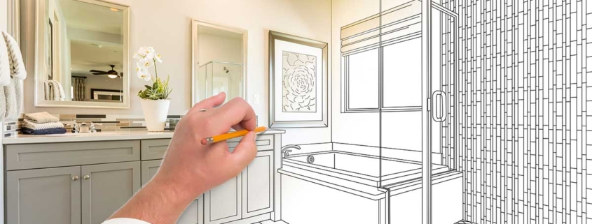 Designer drawing plans for Bathroom Remodel