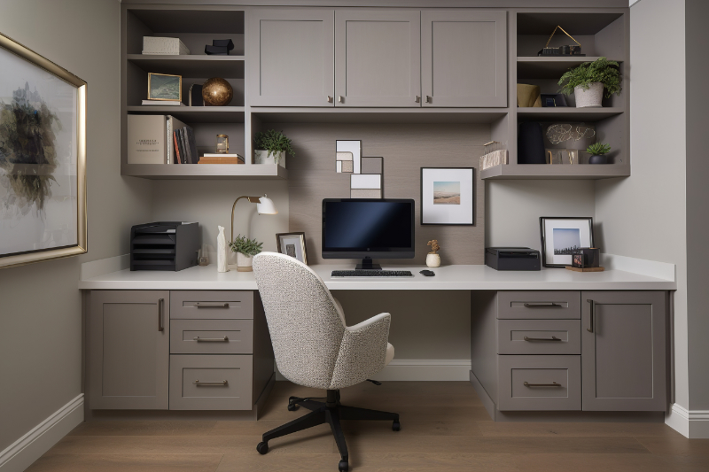 A Lafayette home office with ample storage.